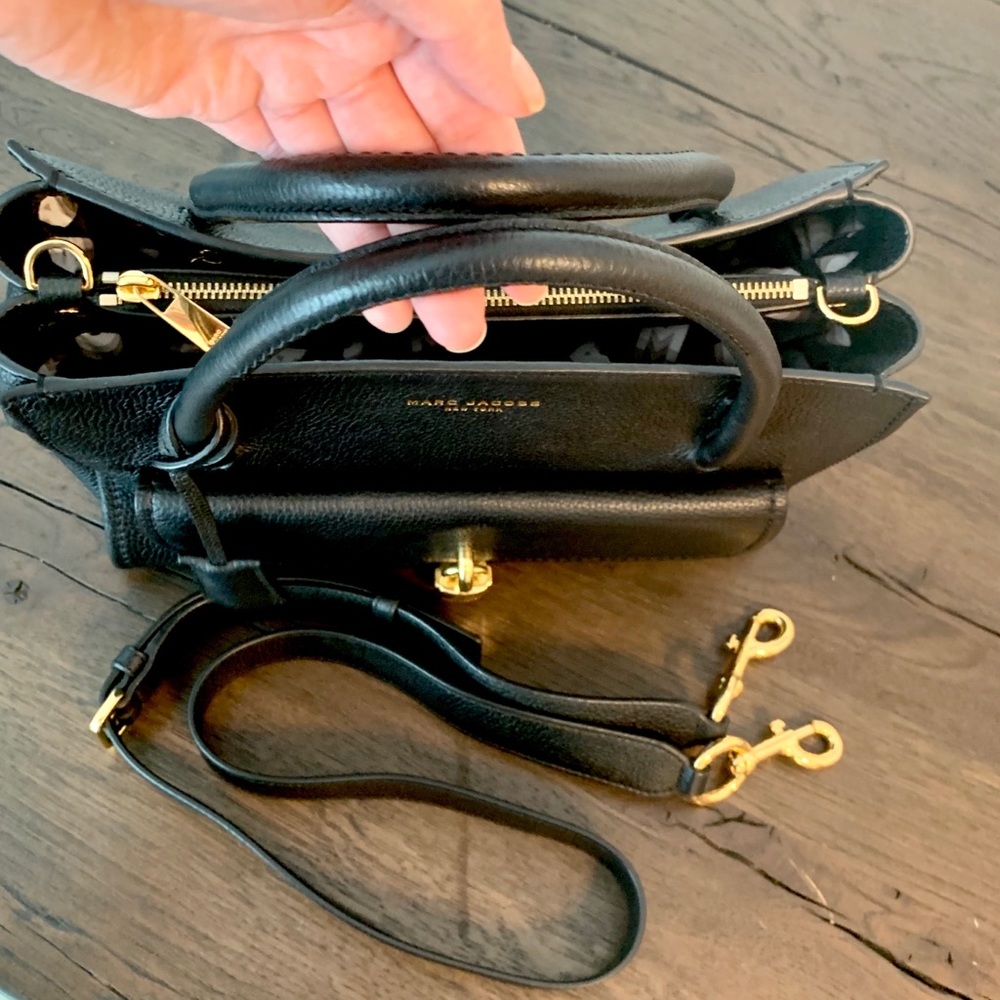 Marc Jacobs Lock That Black Leather Satchel Bag - Picture 7 of 8